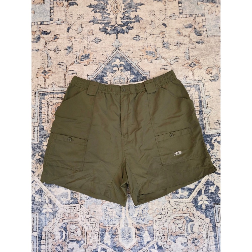 AFTCO Men's Size 44‎ The Original Fishing Shorts in Olive Green Pockets Boating